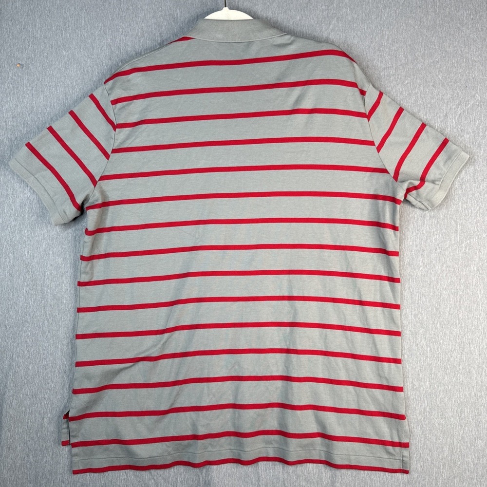 Ralph Lauren Polo Shirt Mens XL Gray Red Striped Short Sleeve Casual Preppy - Picture 3 of 7